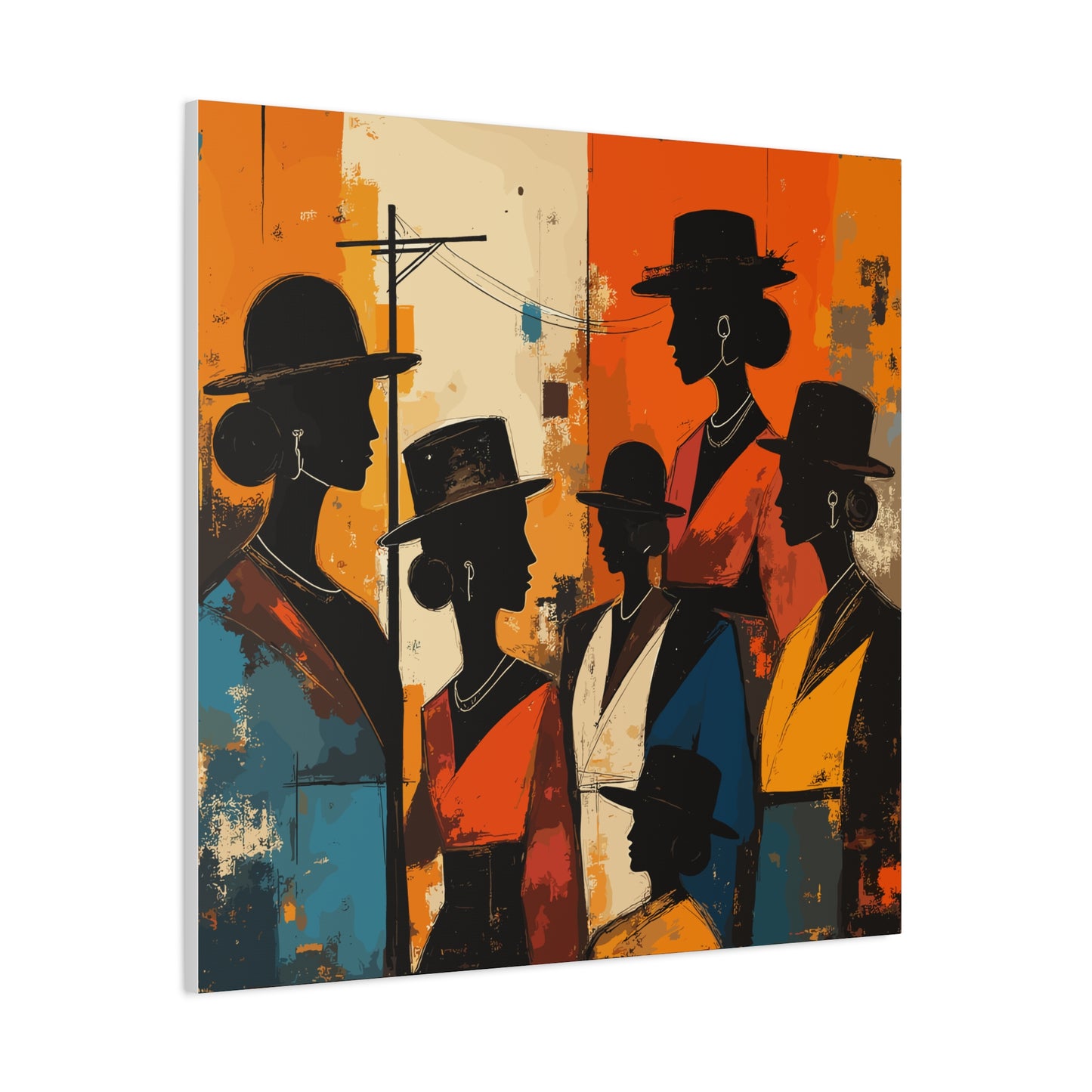 Canvas Artwork, Elegant Women in Hats After Church, Home Decor, Wall Art, Religious, Black Women, Matte Stretched Canvas Print