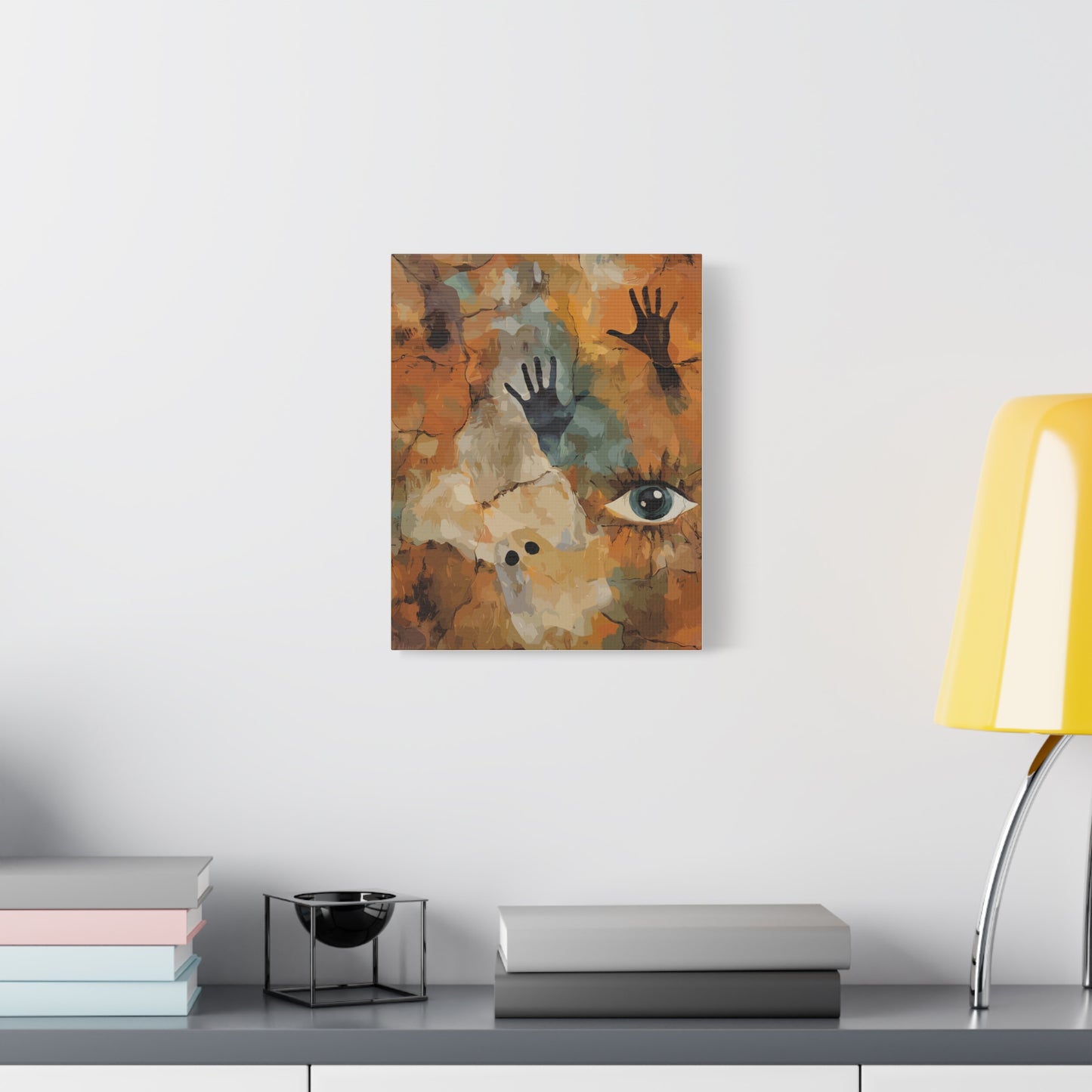 Abstract Eye & Hands Canvas Art - Emotional Wall Decor