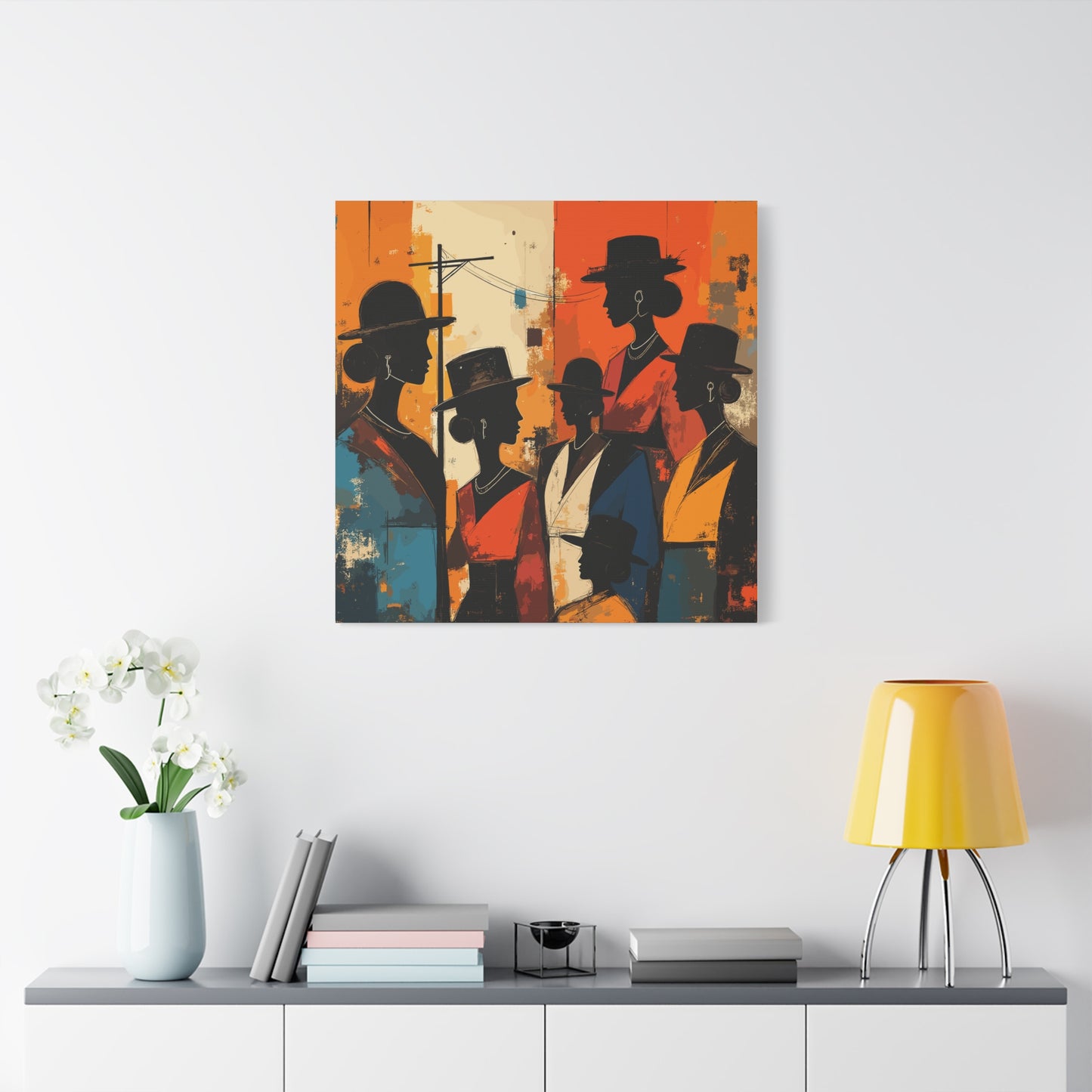 Canvas Artwork, Elegant Women in Hats After Church, Home Decor, Wall Art, Religious, Black Women, Matte Stretched Canvas Print