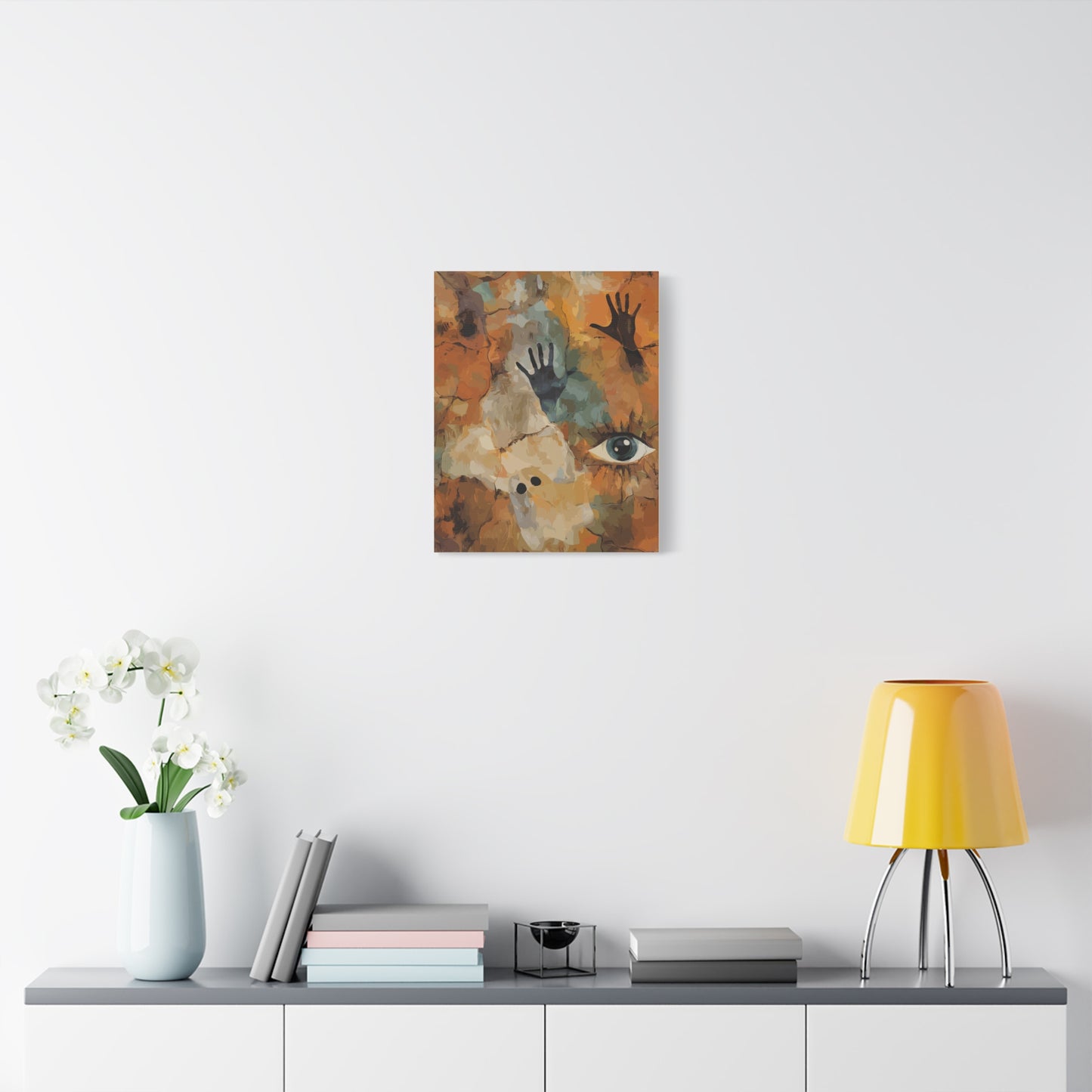 Abstract Eye & Hands Canvas Art - Emotional Wall Decor