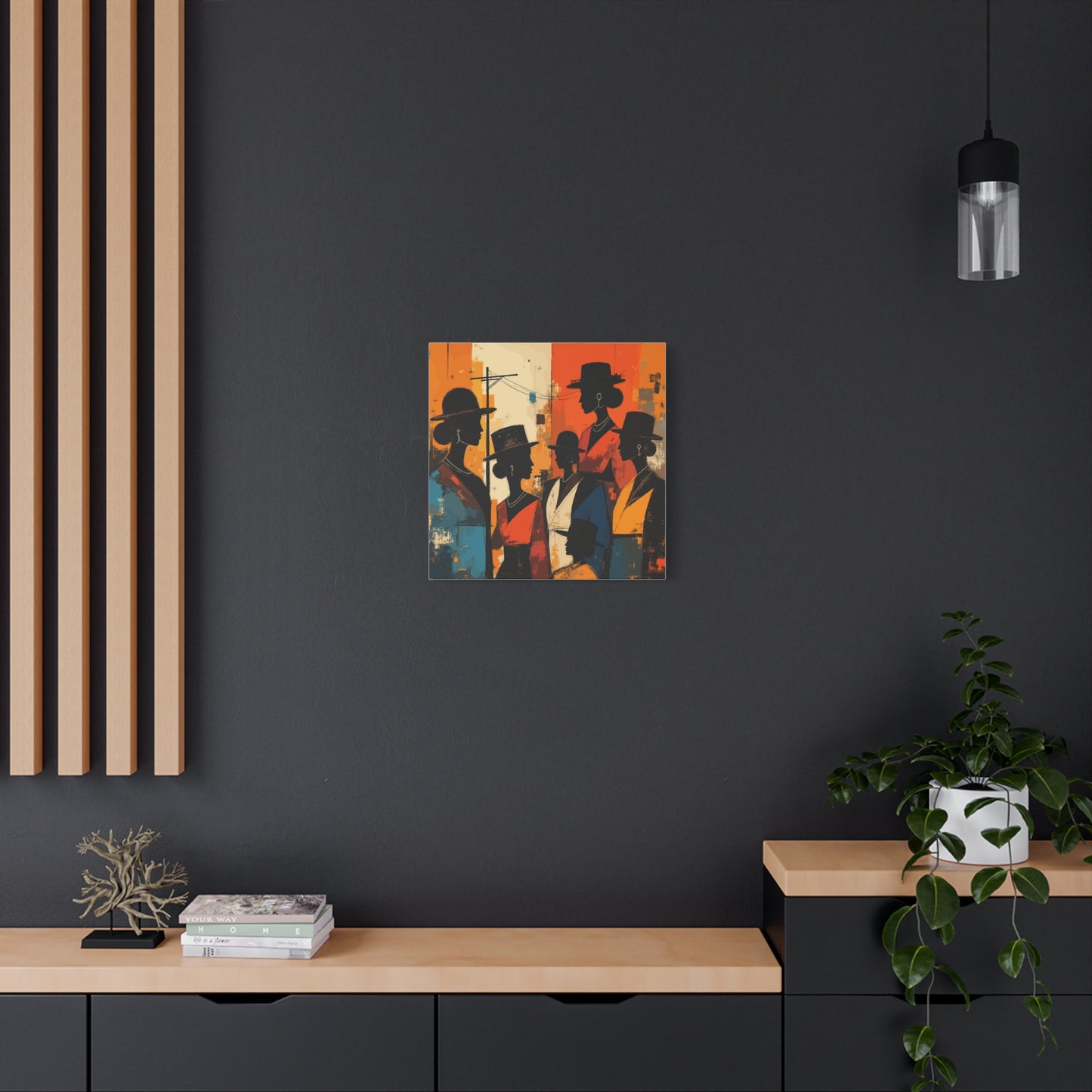 Canvas Artwork, Elegant Women in Hats After Church, Home Decor, Wall Art, Religious, Black Women, Matte Stretched Canvas Print
