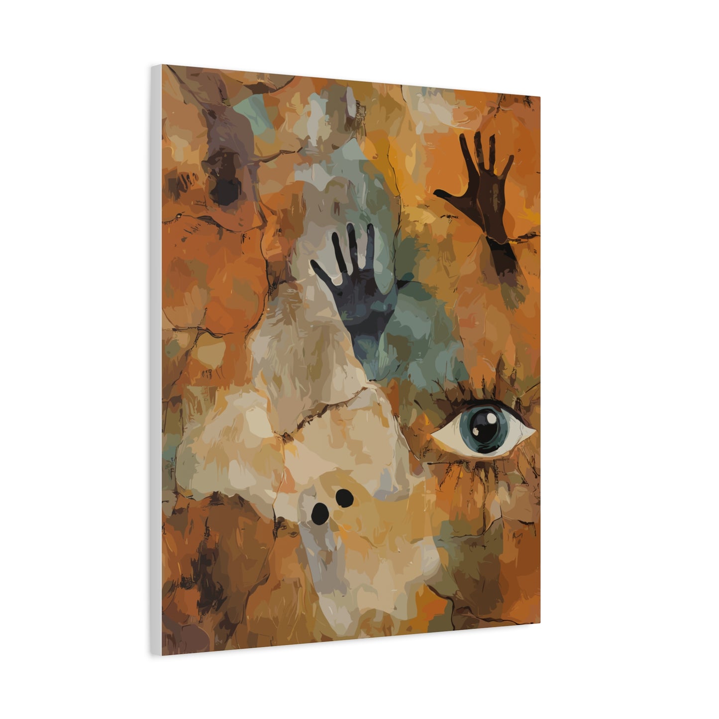 Abstract Eye & Hands Canvas Art - Emotional Wall Decor