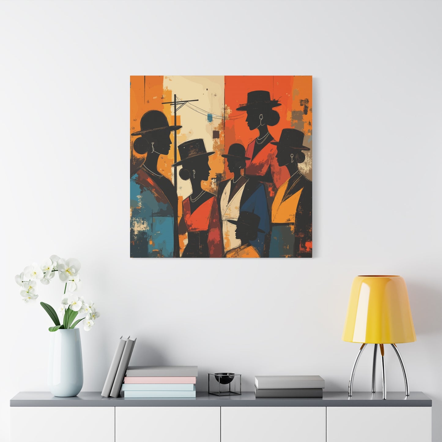 Canvas Artwork, Elegant Women in Hats After Church, Home Decor, Wall Art, Religious, Black Women, Matte Stretched Canvas Print