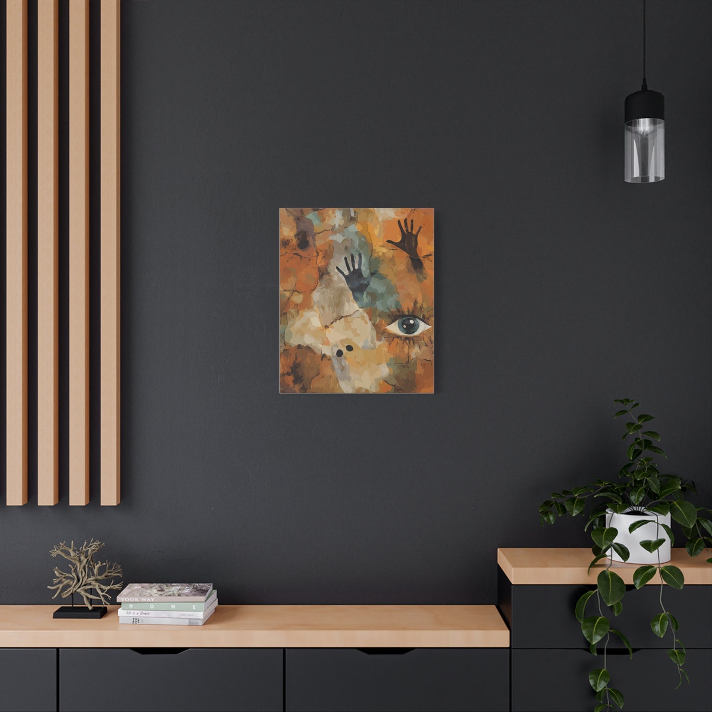 Abstract Eye & Hands Canvas Art - Emotional Wall Decor