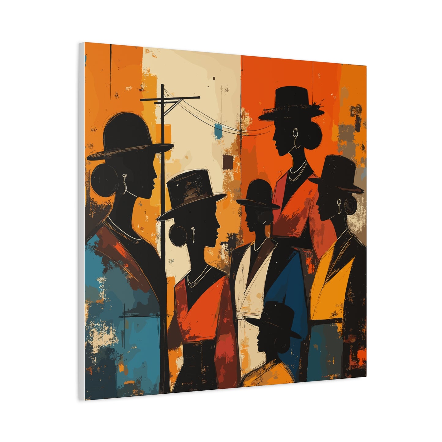 Canvas Artwork, Elegant Women in Hats After Church, Home Decor, Wall Art, Religious, Black Women, Matte Stretched Canvas Print
