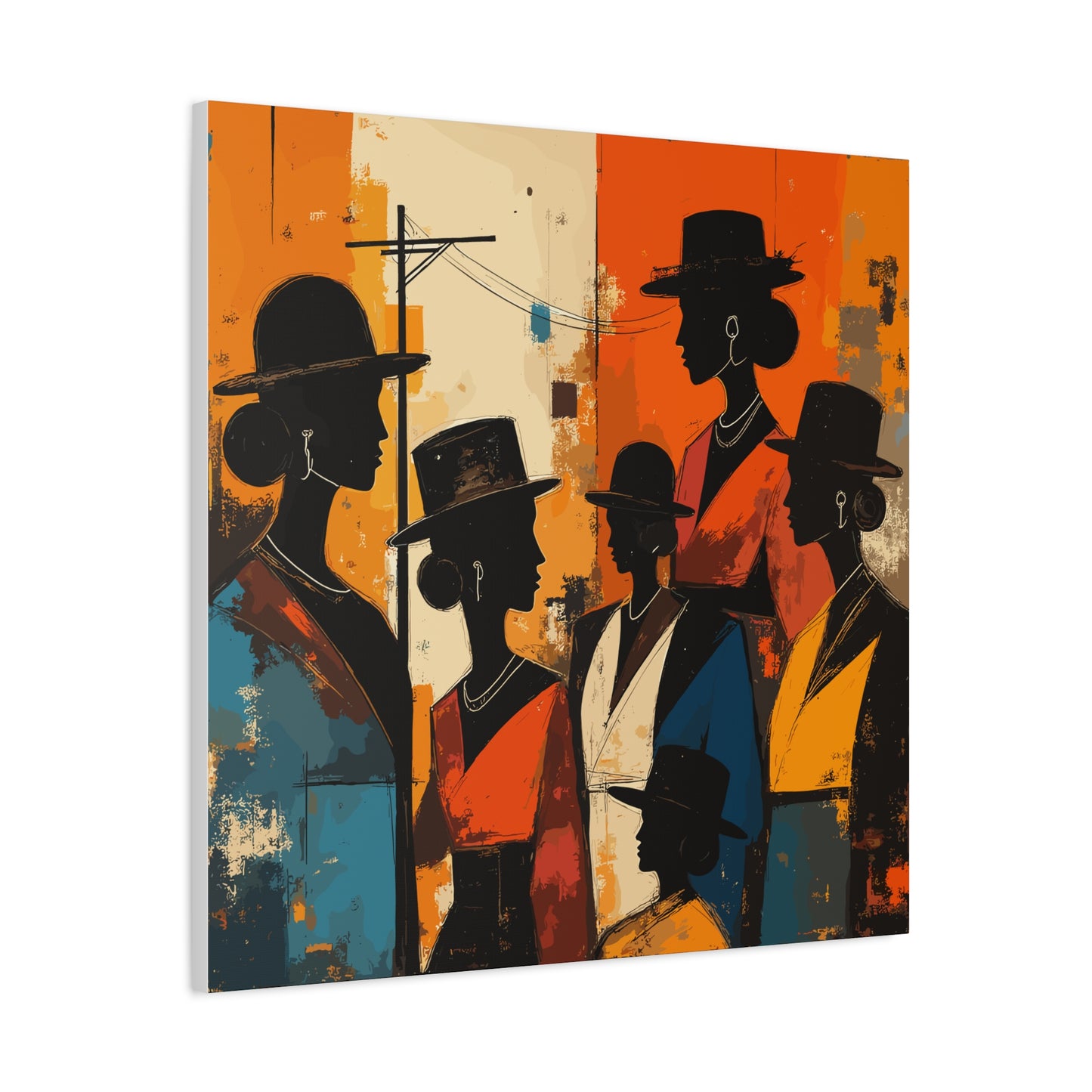 Canvas Artwork, Elegant Women in Hats After Church, Home Decor, Wall Art, Religious, Black Women, Matte Stretched Canvas Print