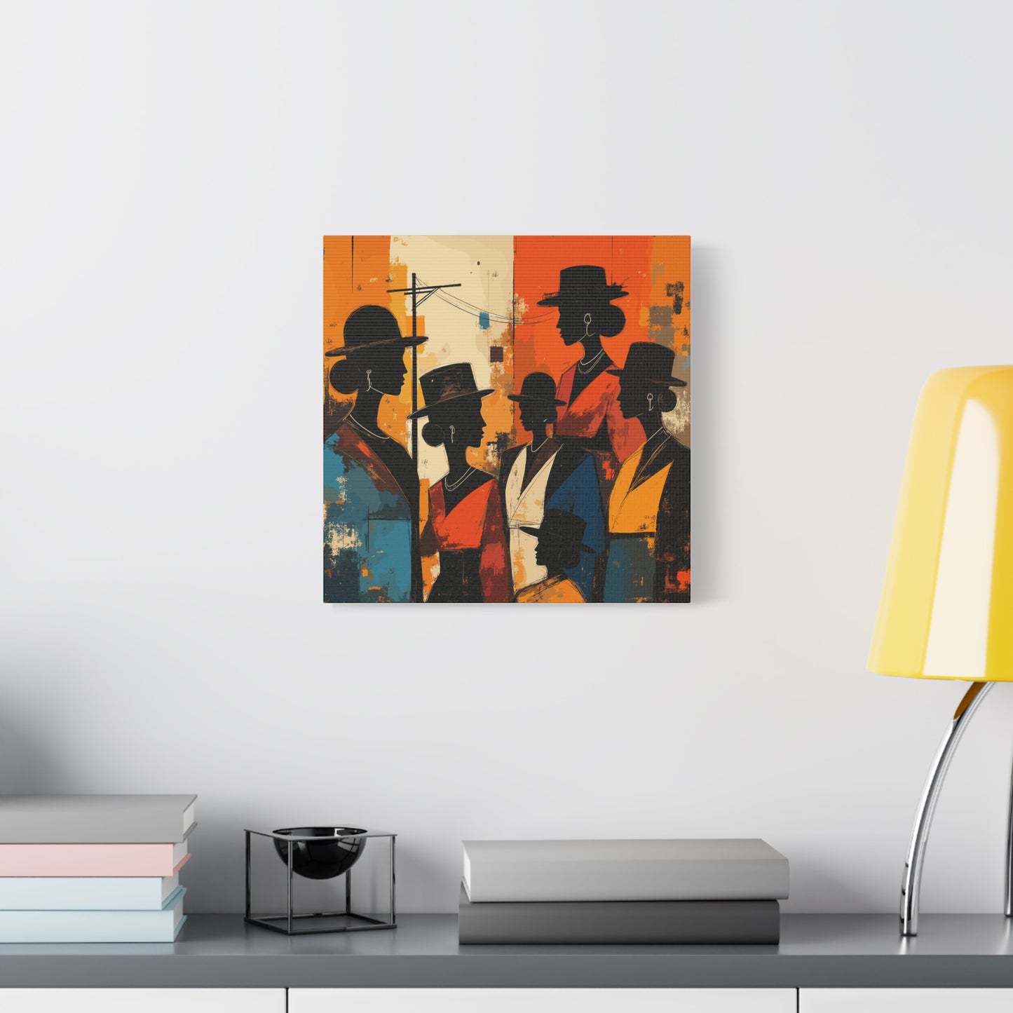 Canvas Artwork, Elegant Women in Hats After Church, Home Decor, Wall Art, Religious, Black Women, Matte Stretched Canvas Print