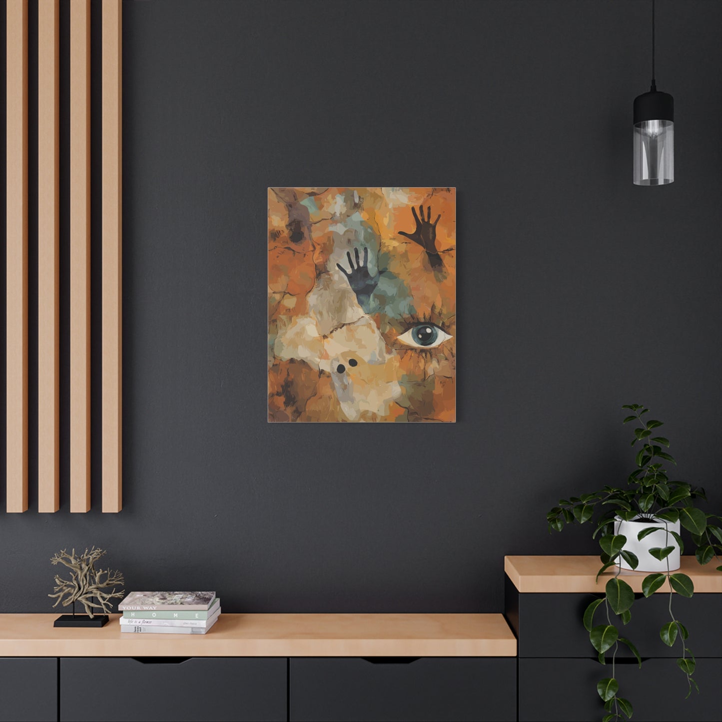 Abstract Eye & Hands Canvas Art - Emotional Wall Decor