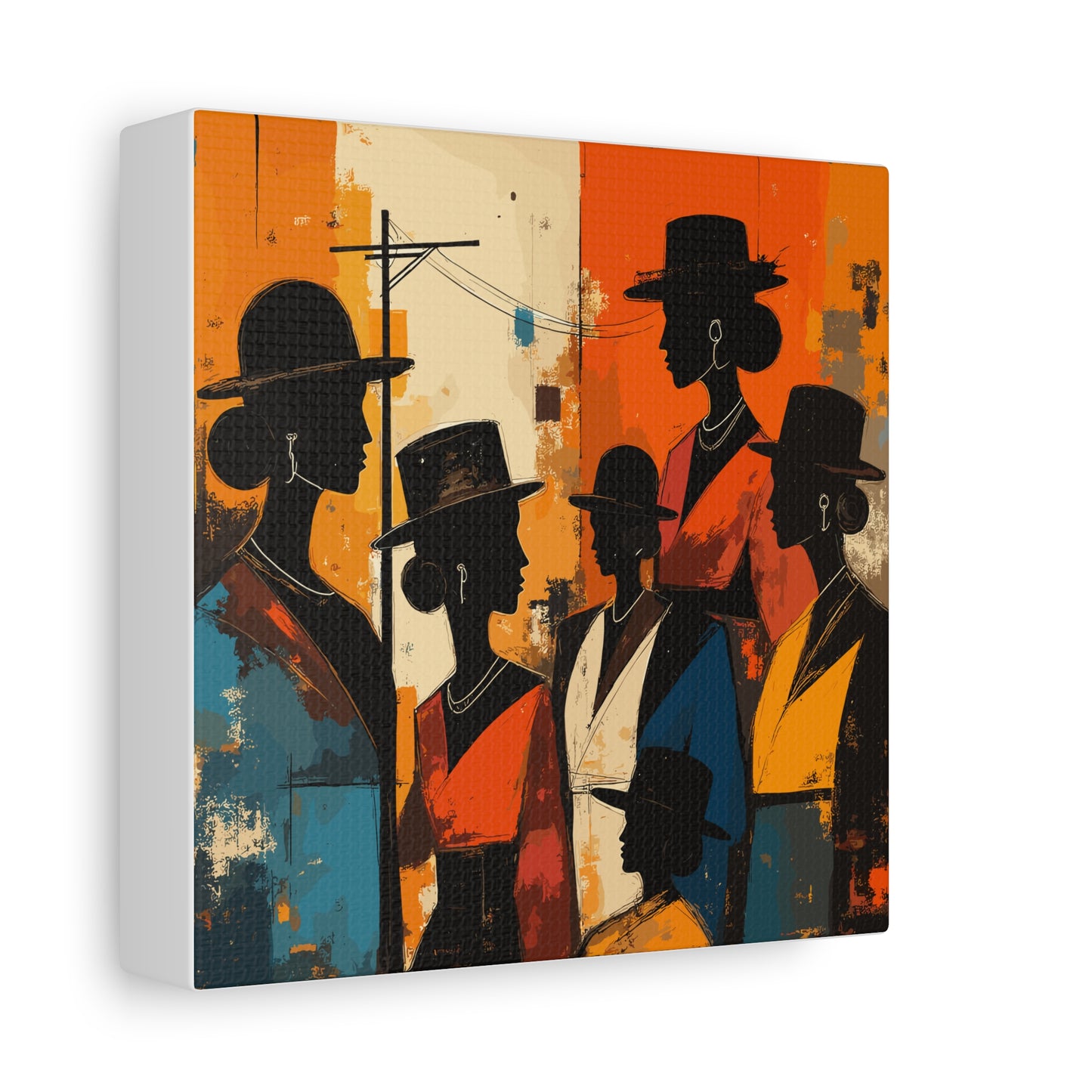 Canvas Artwork, Elegant Women in Hats After Church, Home Decor, Wall Art, Religious, Black Women, Matte Stretched Canvas Print