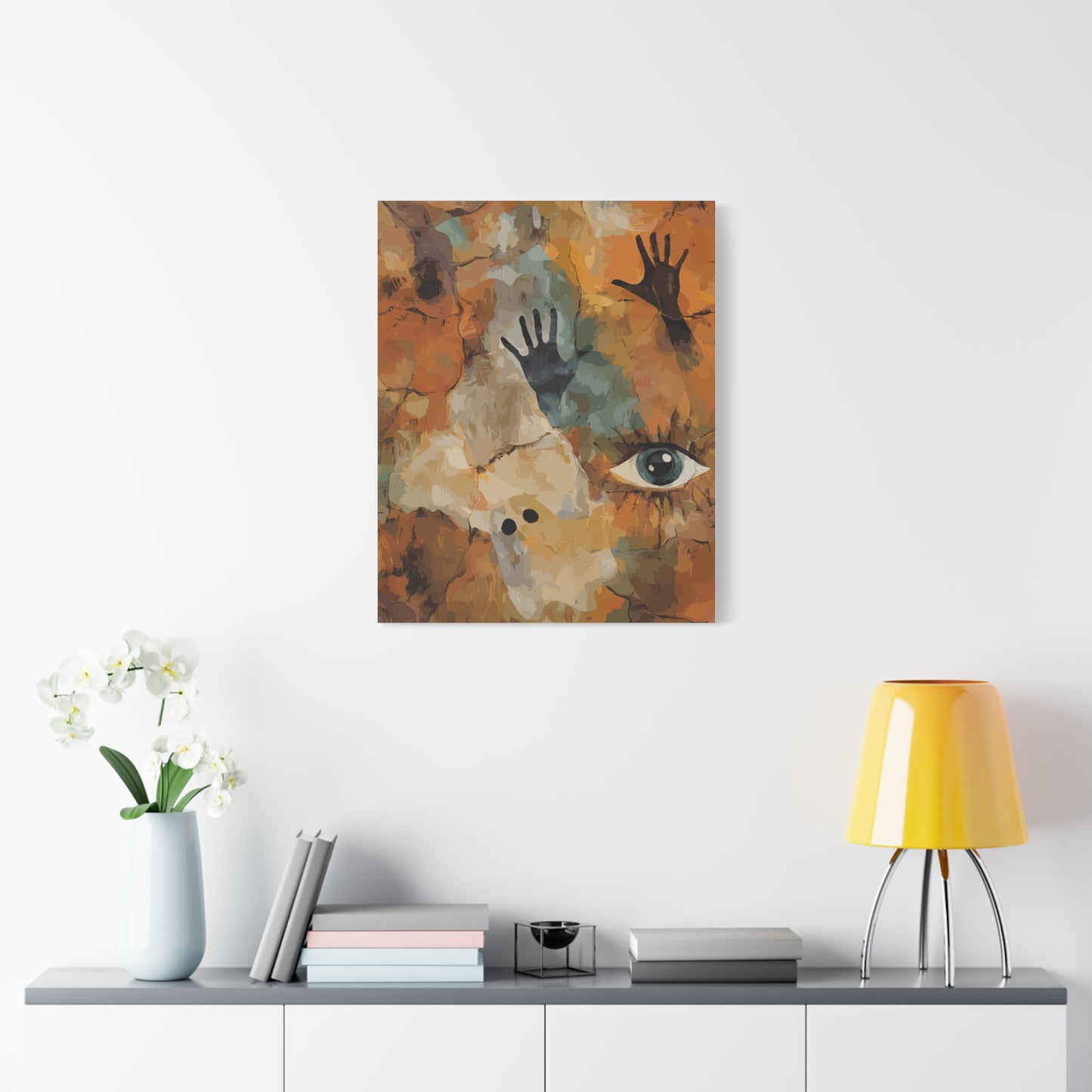 Abstract Eye & Hands Canvas Art - Emotional Wall Decor