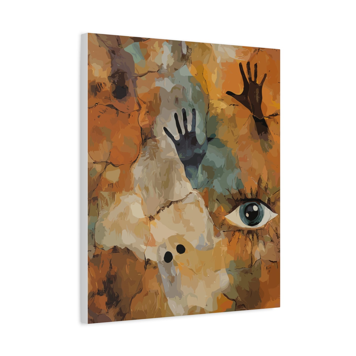 Abstract Eye & Hands Canvas Art - Emotional Wall Decor