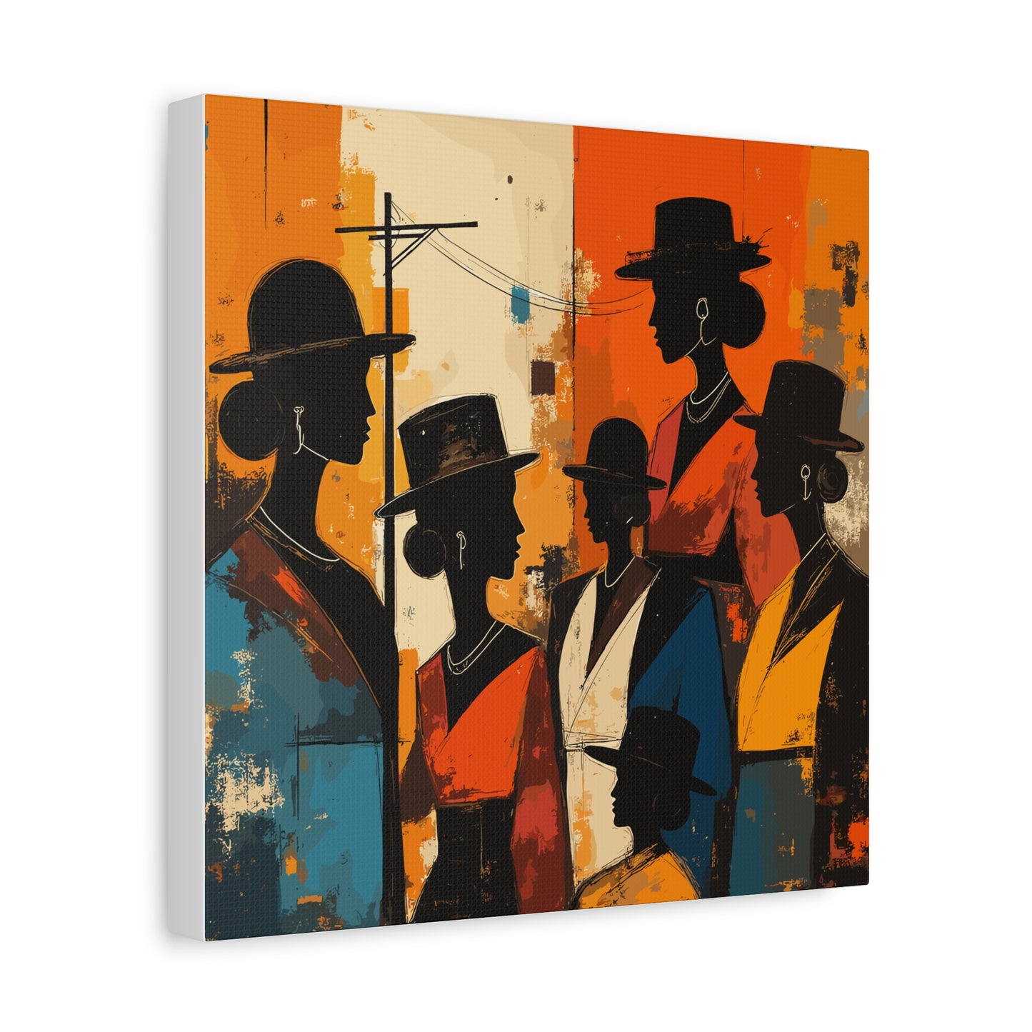 Canvas Artwork, Elegant Women in Hats After Church, Home Decor, Wall Art, Religious, Black Women, Matte Stretched Canvas Print