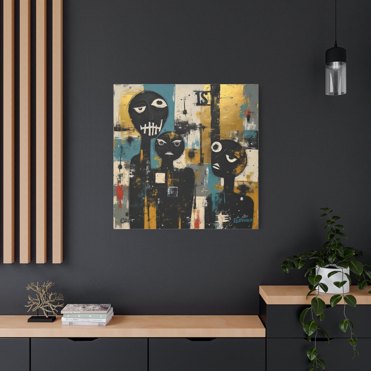 Abstract Art Canvas Print, Unique Wall Decor, Modern Home Art, Black and Gold Artwork, Gift for Art Lovers, Contemporary Artwork