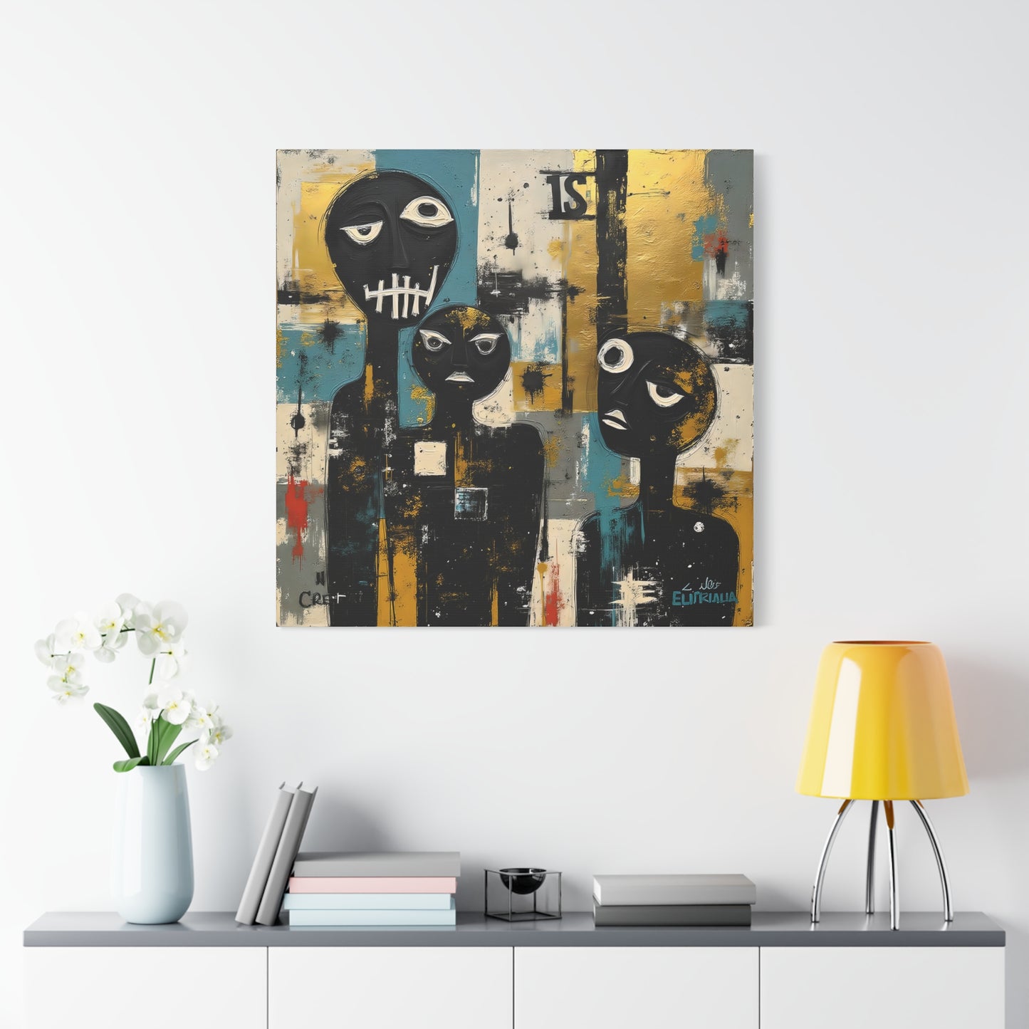 Abstract Art Canvas Print, Unique Wall Decor, Modern Home Art, Black and Gold Artwork, Gift for Art Lovers, Contemporary Artwork
