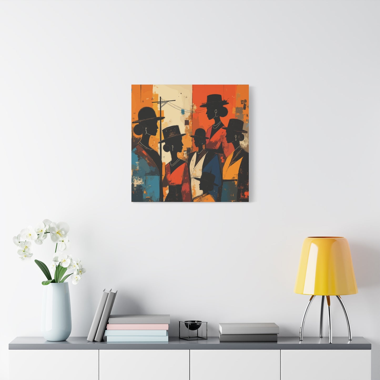 Canvas Artwork, Elegant Women in Hats After Church, Home Decor, Wall Art, Religious, Black Women, Matte Stretched Canvas Print