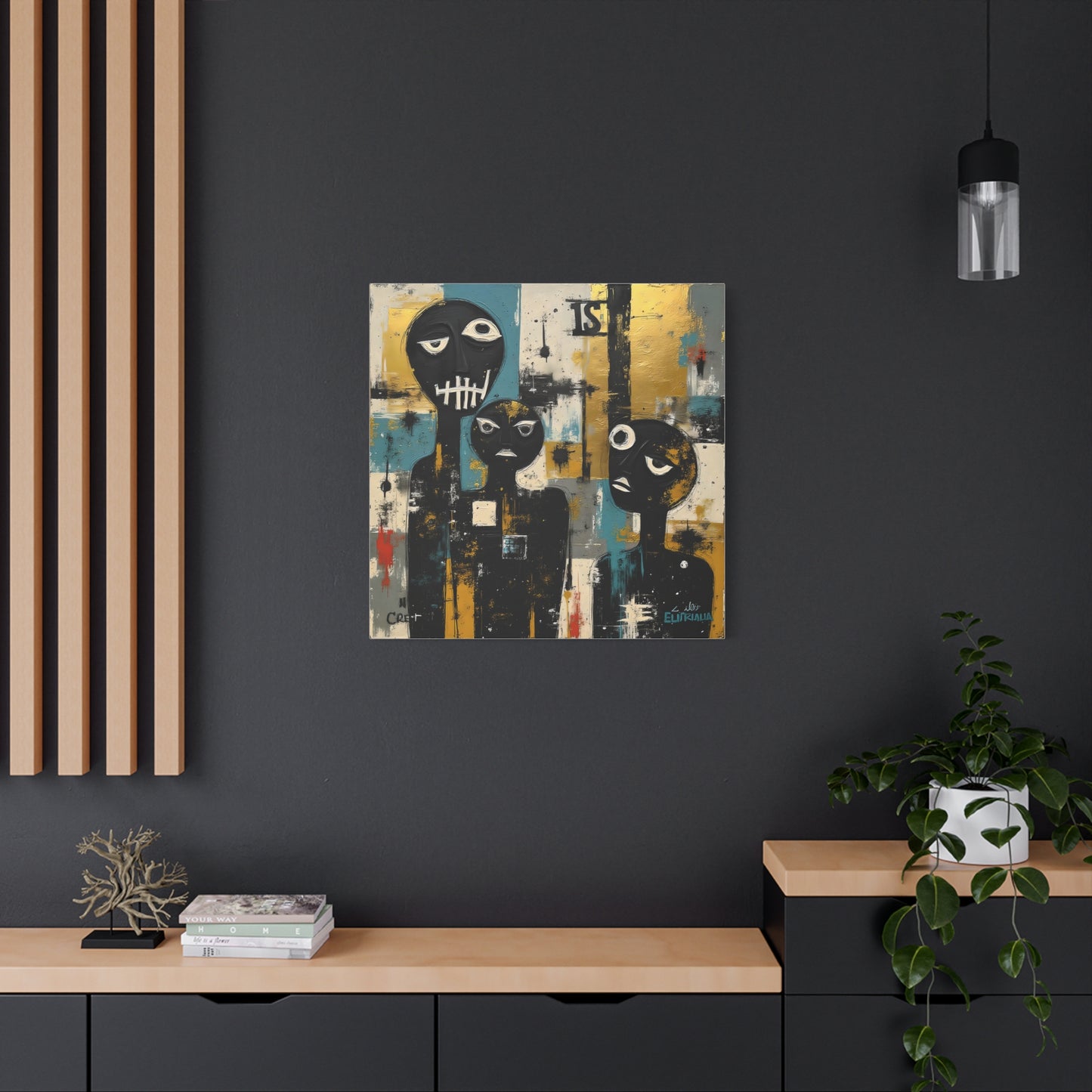 Abstract Art Canvas Print, Unique Wall Decor, Modern Home Art, Black and Gold Artwork, Gift for Art Lovers, Contemporary Artwork