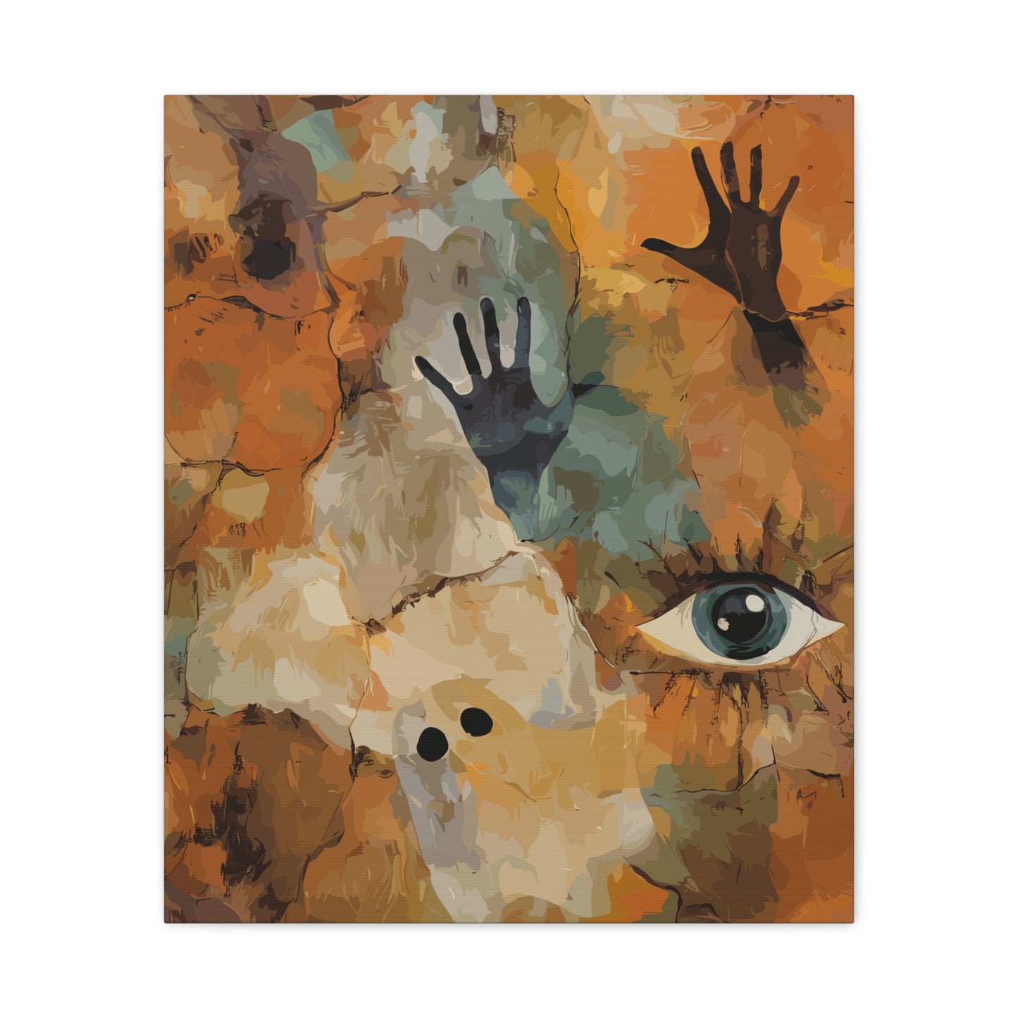 Abstract Eye & Hands Canvas Art - Emotional Wall Decor