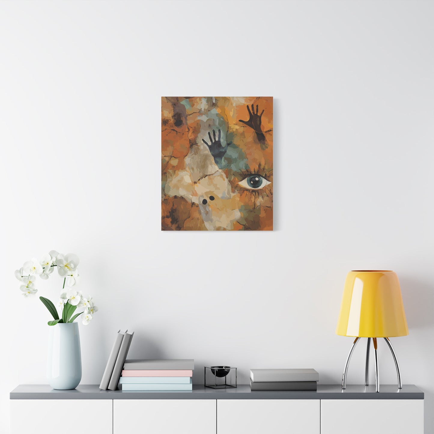 Abstract Eye & Hands Canvas Art - Emotional Wall Decor