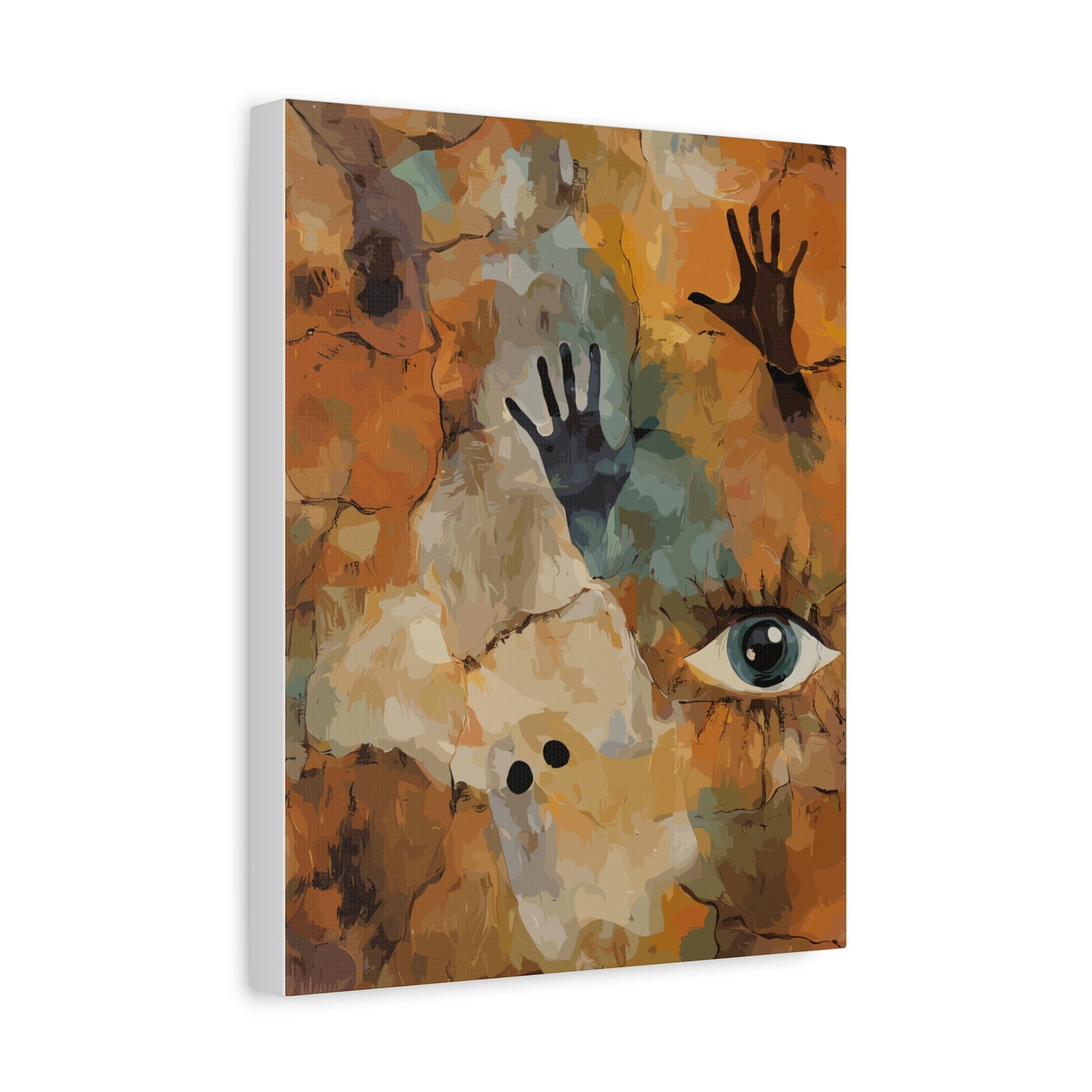 Abstract Eye & Hands Canvas Art - Emotional Wall Decor