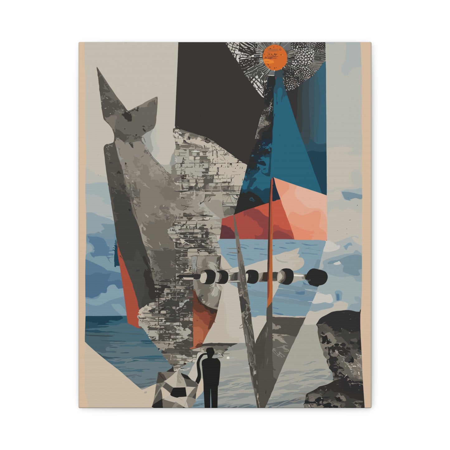 Abstract Coastal Wall Art Canvas Print - Modern Home Decor - High Resolution Vector Image