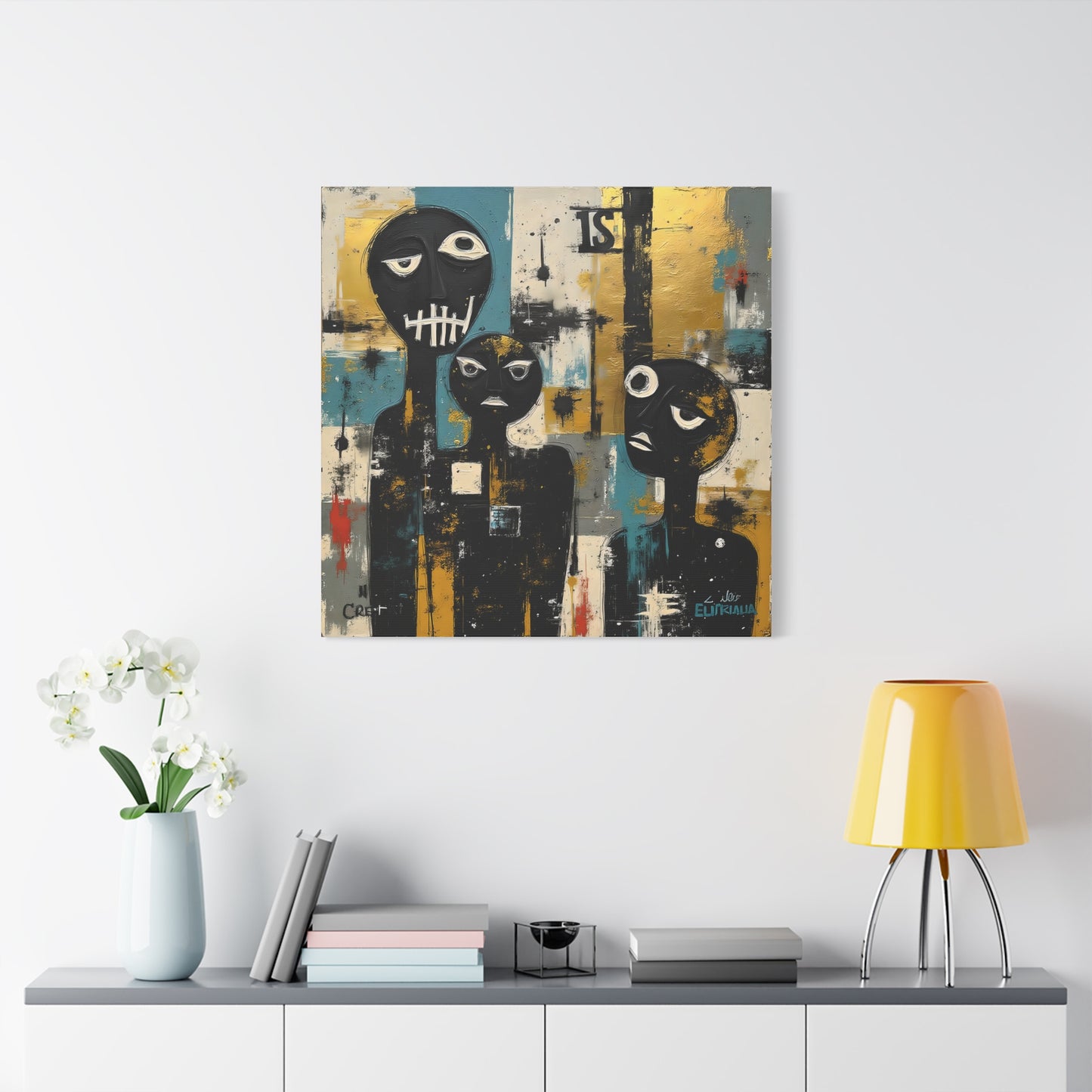Abstract Art Canvas Print, Unique Wall Decor, Modern Home Art, Black and Gold Artwork, Gift for Art Lovers, Contemporary Artwork