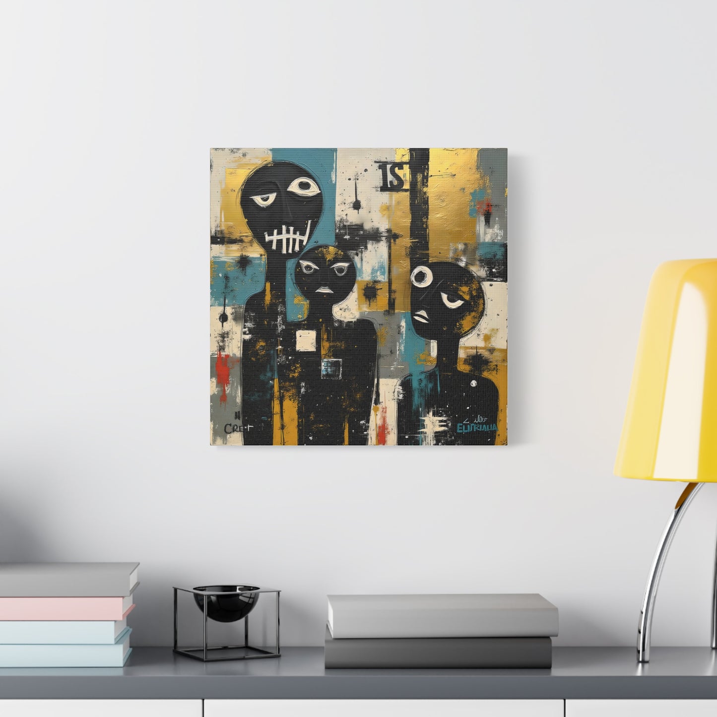 Abstract Art Canvas Print, Unique Wall Decor, Modern Home Art, Black and Gold Artwork, Gift for Art Lovers, Contemporary Artwork