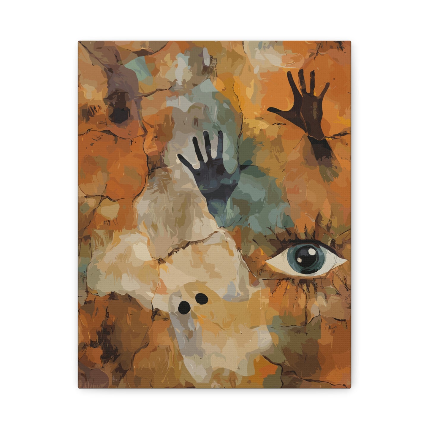 Abstract Eye & Hands Canvas Art - Emotional Wall Decor