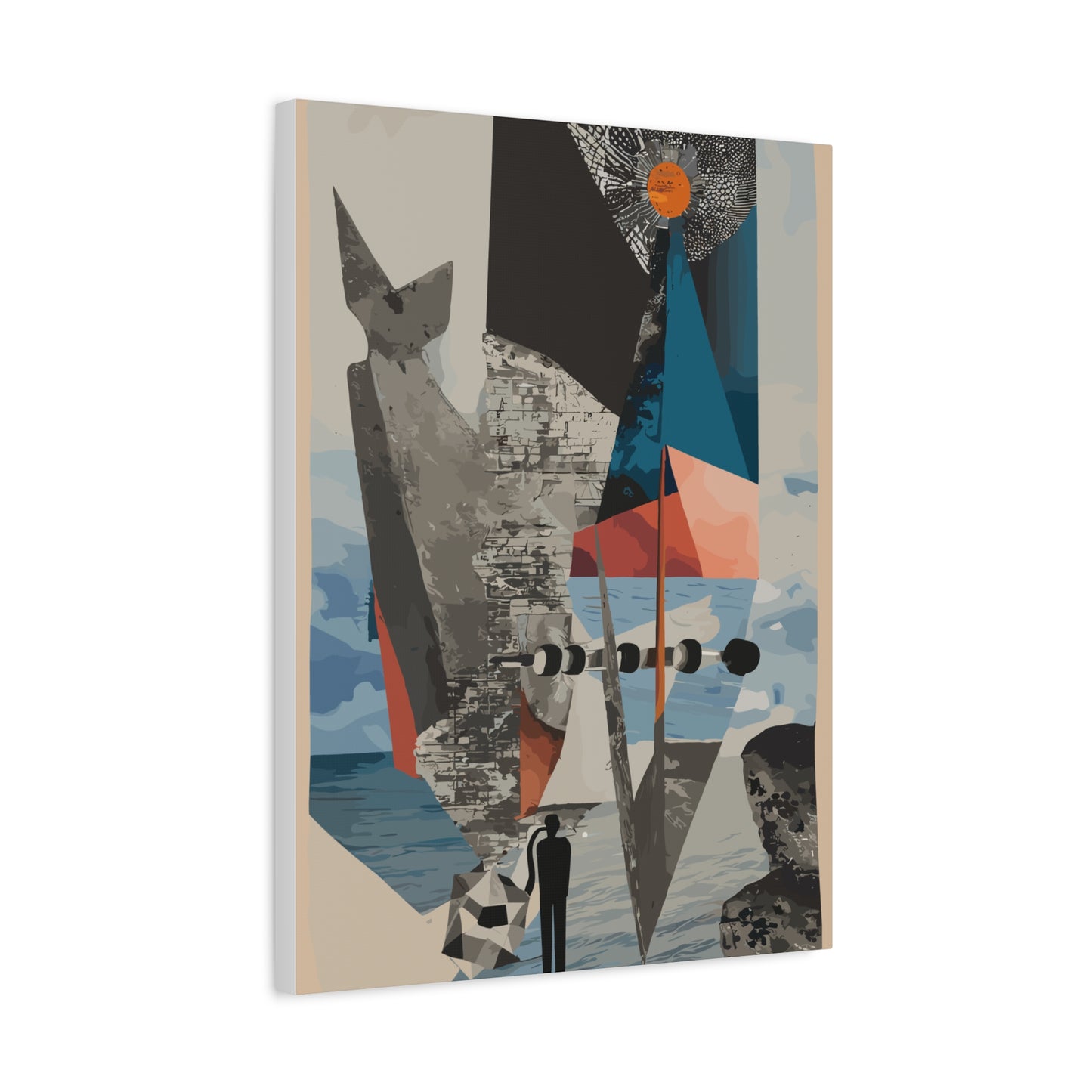 Abstract Coastal Wall Art Canvas Print - Modern Home Decor - High Resolution Vector Image