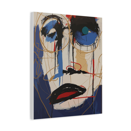 Abstract Art Canvas Print - Bold Modern Face Design - High Resolution Vector Graphic - Decorate Your Home or Office