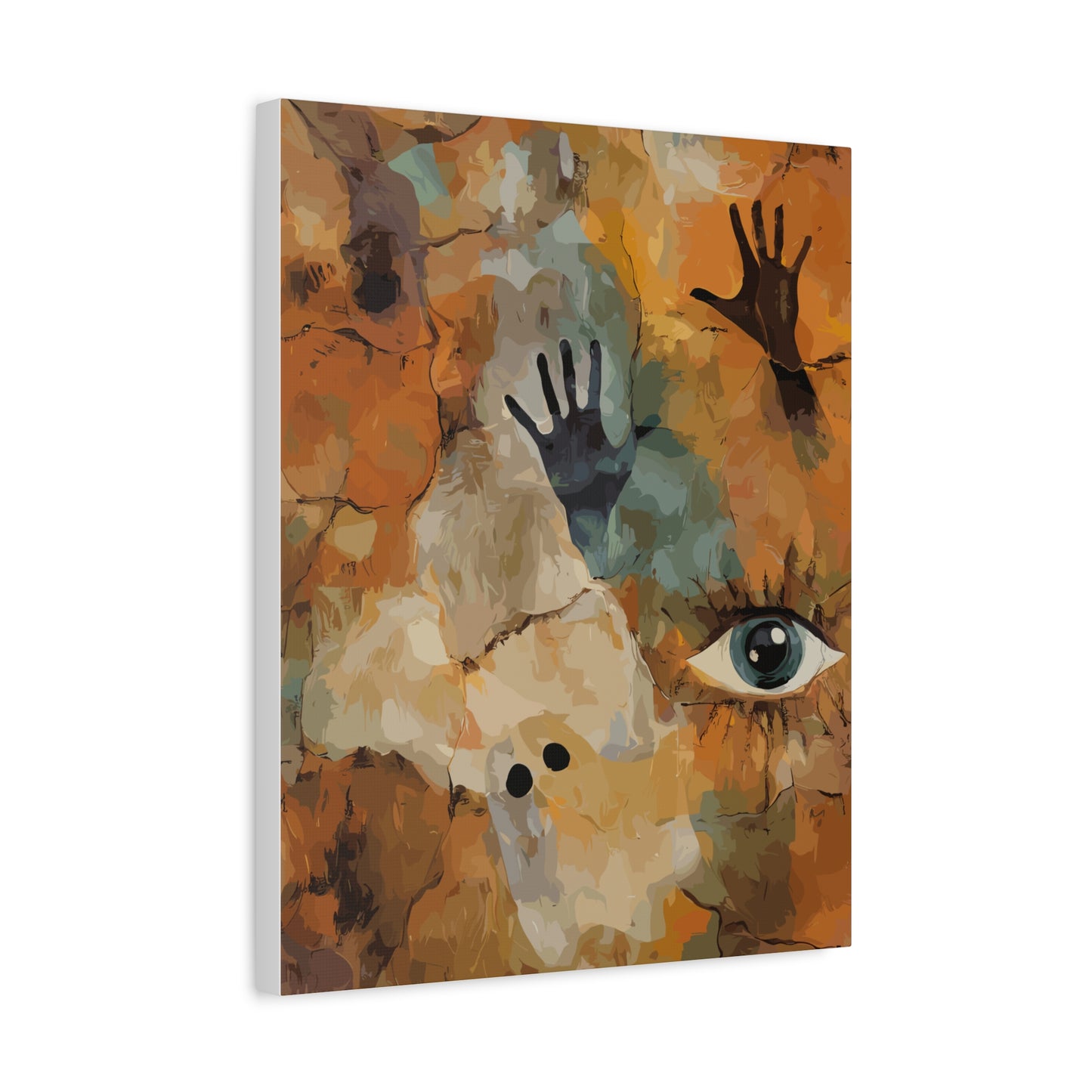Abstract Eye & Hands Canvas Art - Emotional Wall Decor