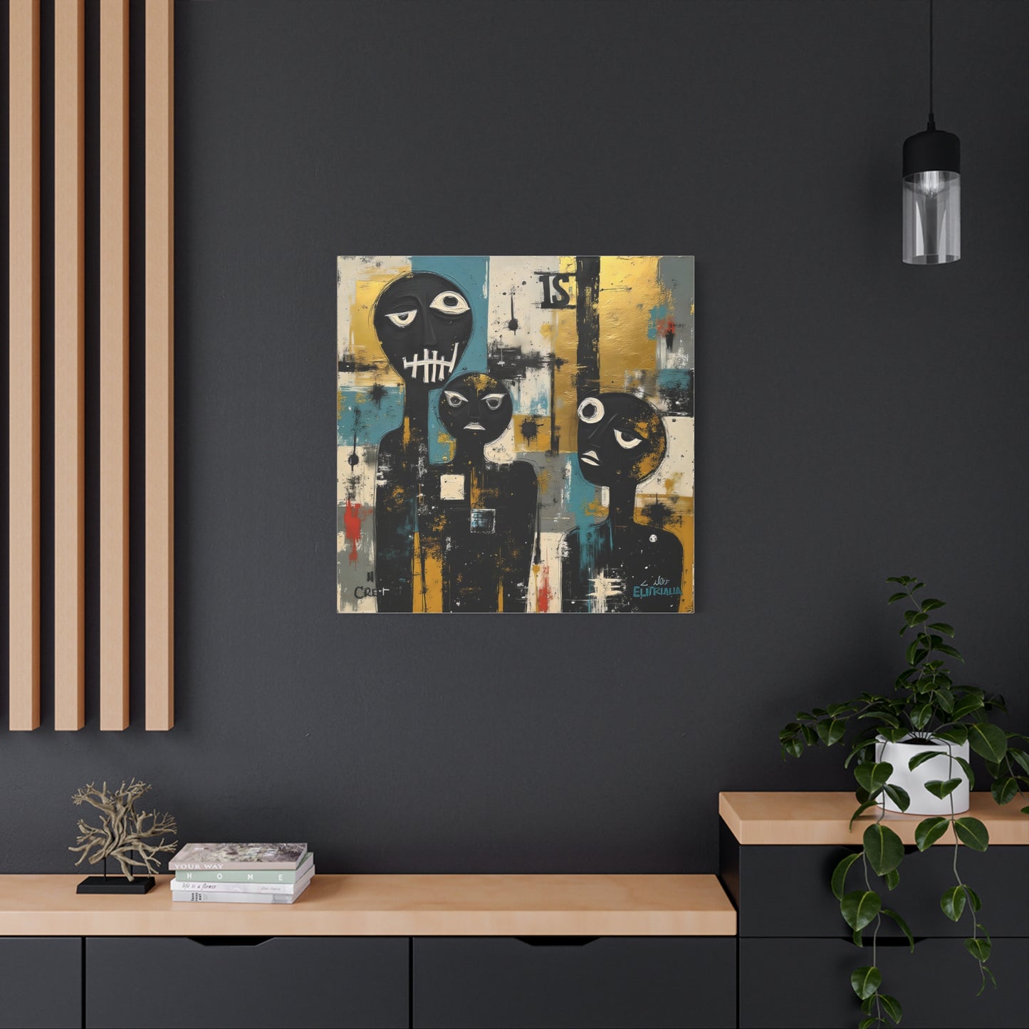 Abstract Art Canvas Print, Unique Wall Decor, Modern Home Art, Black and Gold Artwork, Gift for Art Lovers, Contemporary Artwork