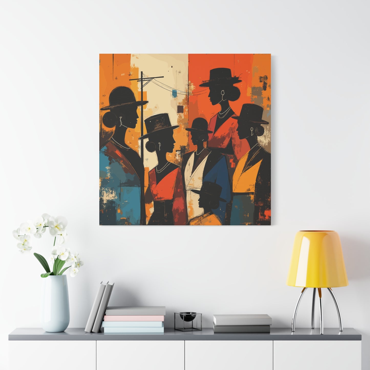 Canvas Artwork, Elegant Women in Hats After Church, Home Decor, Wall Art, Religious, Black Women, Matte Stretched Canvas Print