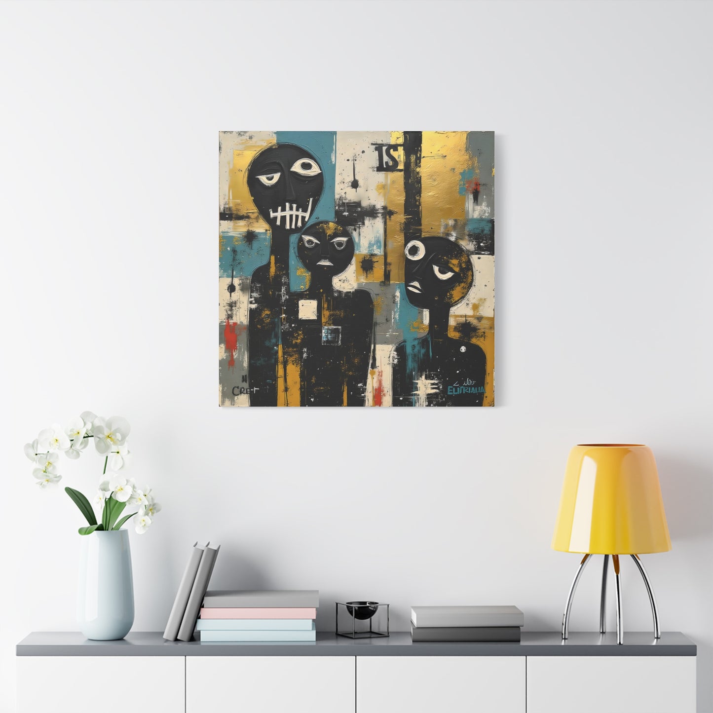 Abstract Art Canvas Print, Unique Wall Decor, Modern Home Art, Black and Gold Artwork, Gift for Art Lovers, Contemporary Artwork