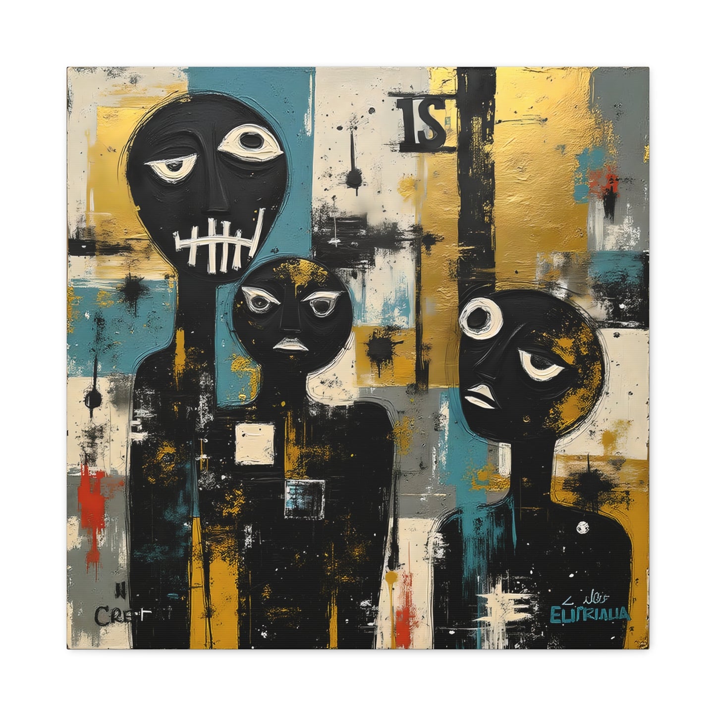 Abstract Art Canvas Print, Unique Wall Decor, Modern Home Art, Black and Gold Artwork, Gift for Art Lovers, Contemporary Artwork