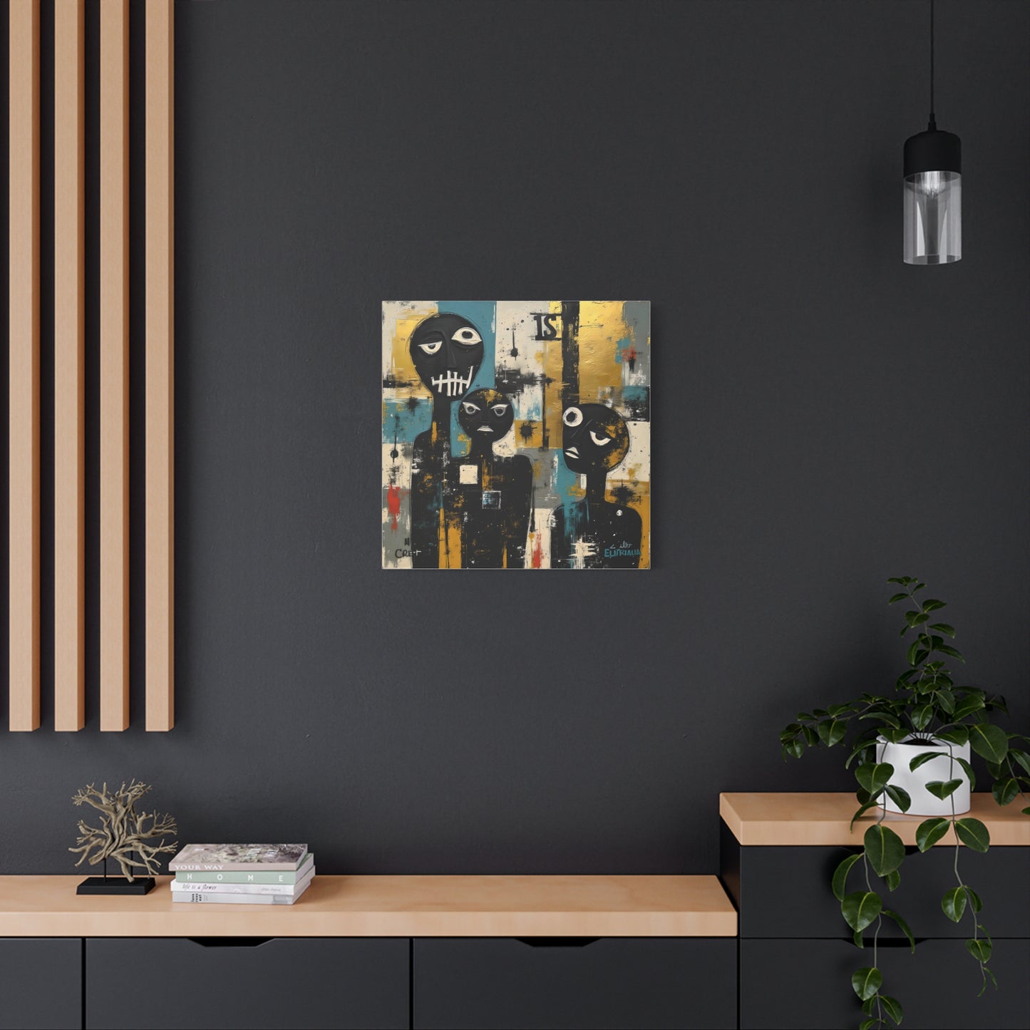 Abstract Art Canvas Print, Unique Wall Decor, Modern Home Art, Black and Gold Artwork, Gift for Art Lovers, Contemporary Artwork