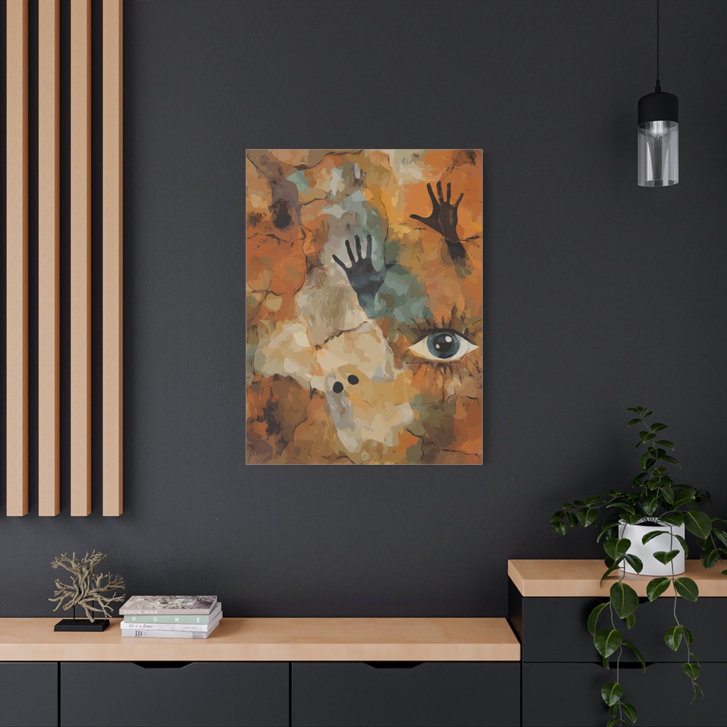 Abstract Eye & Hands Canvas Art - Emotional Wall Decor
