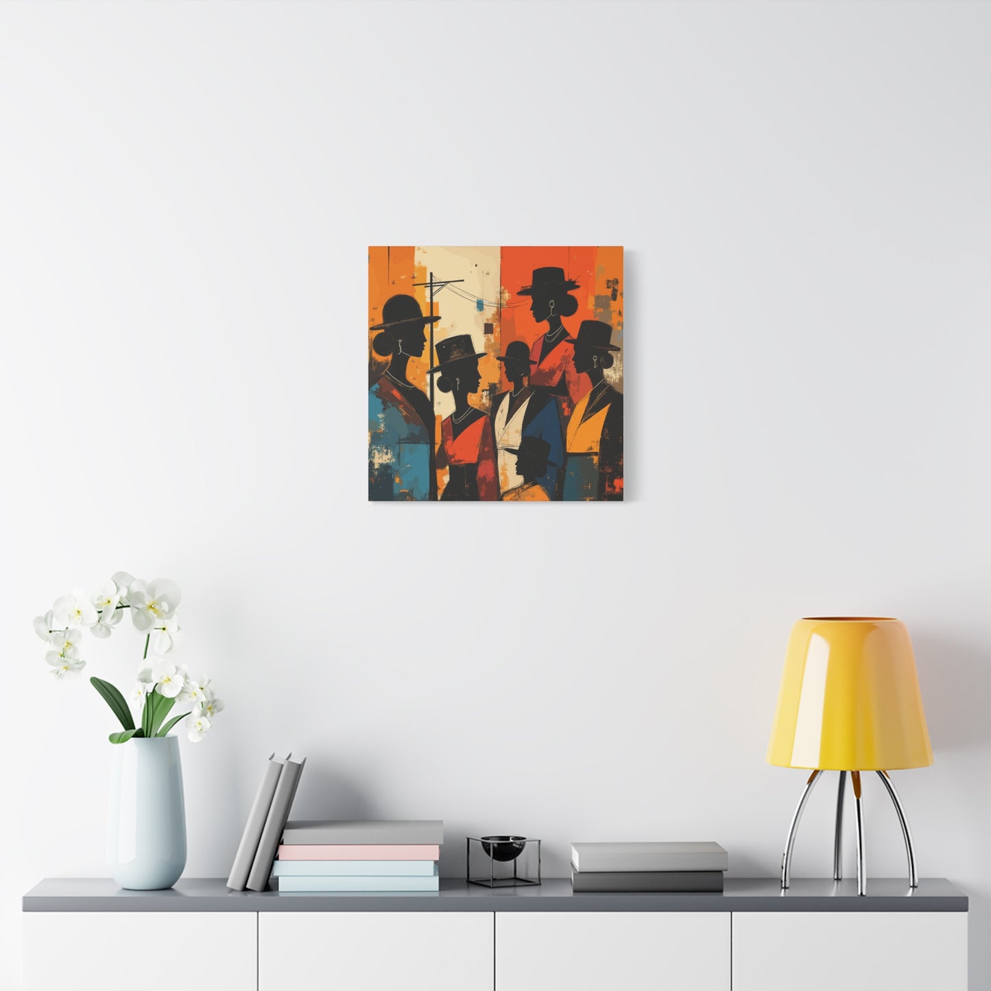 Canvas Artwork, Elegant Women in Hats After Church, Home Decor, Wall Art, Religious, Black Women, Matte Stretched Canvas Print