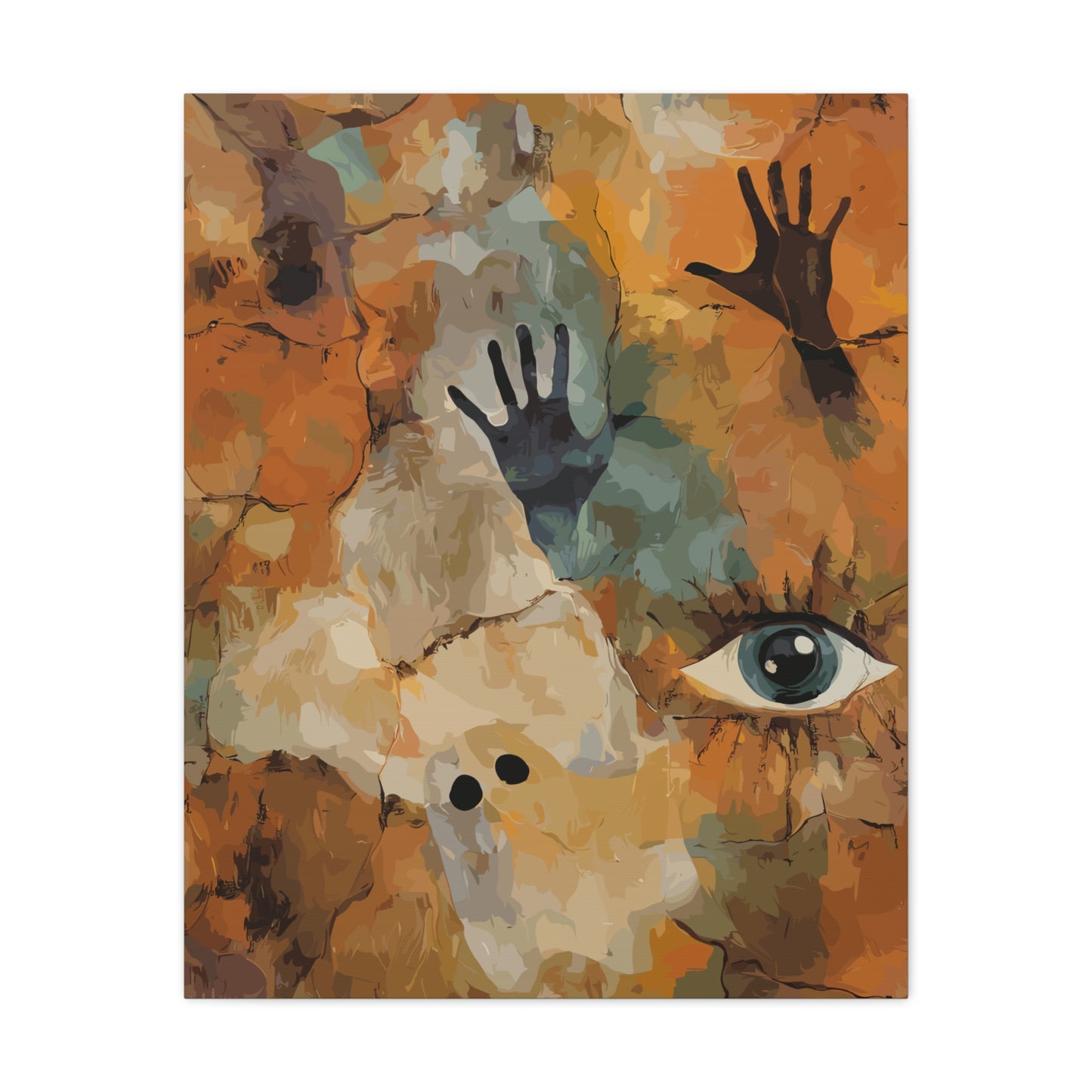 Abstract Eye & Hands Canvas Art - Emotional Wall Decor